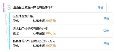 山西省运城解州祥合有色铸件厂企业信息整合分析